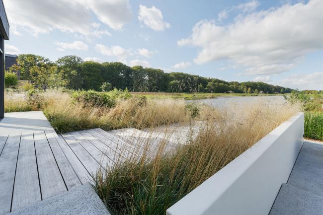 Een krachtig en evenwichtig lijnenspel in de tuin