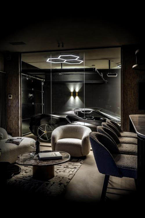 luxe verlichting plafond in garage