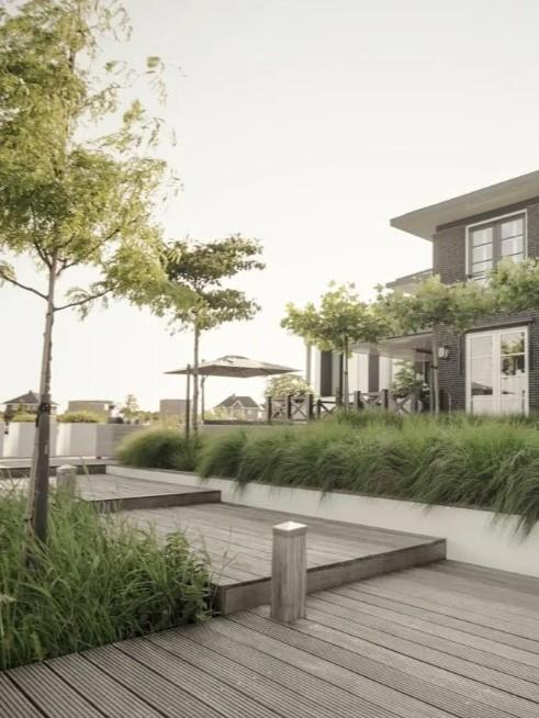 luxe tuin met niveauverschillen