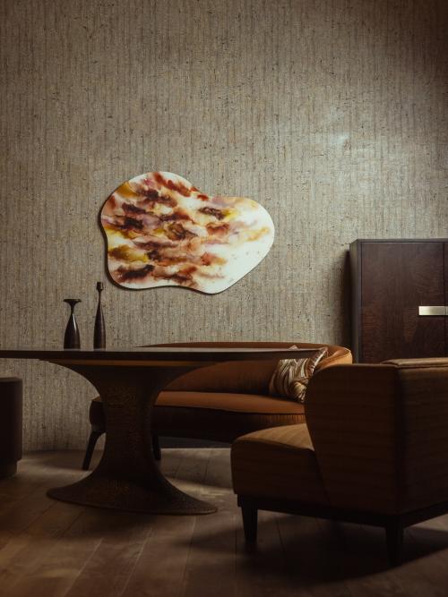 zithoek met luxe kunst aan wand