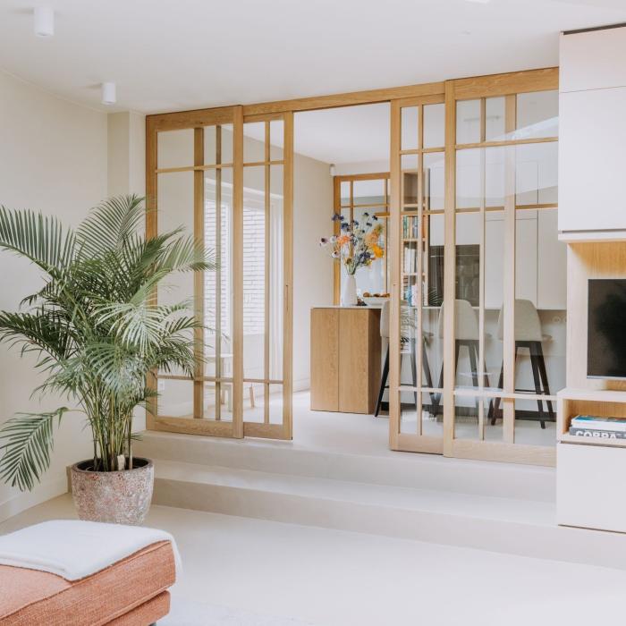 houten deur met glas