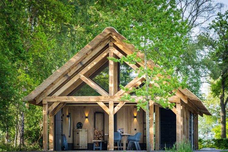 Exclusief rietgedekt eiken bijgebouw te Lochem