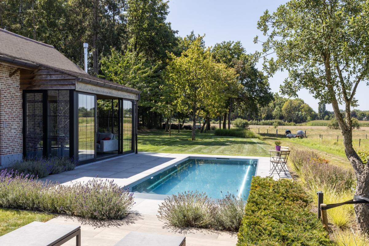 tuin met design zwembad