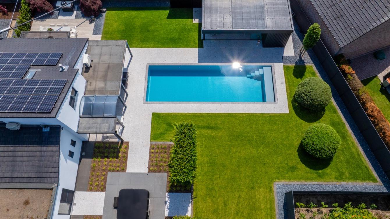 moderne tuin met zwembad