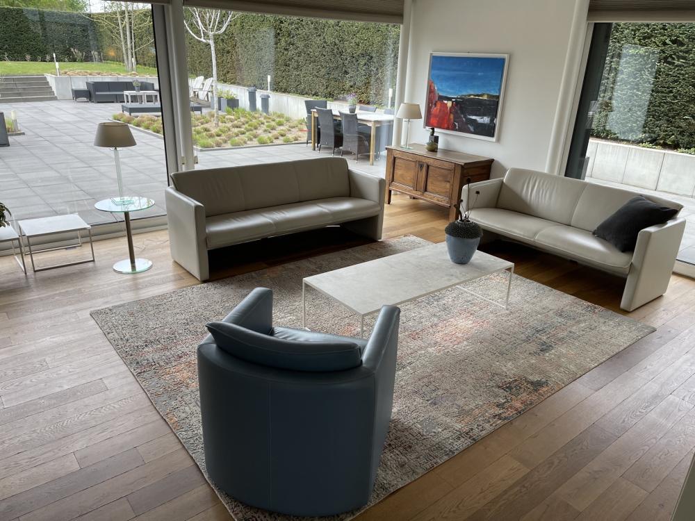 Interieur met stijlvol tapijt