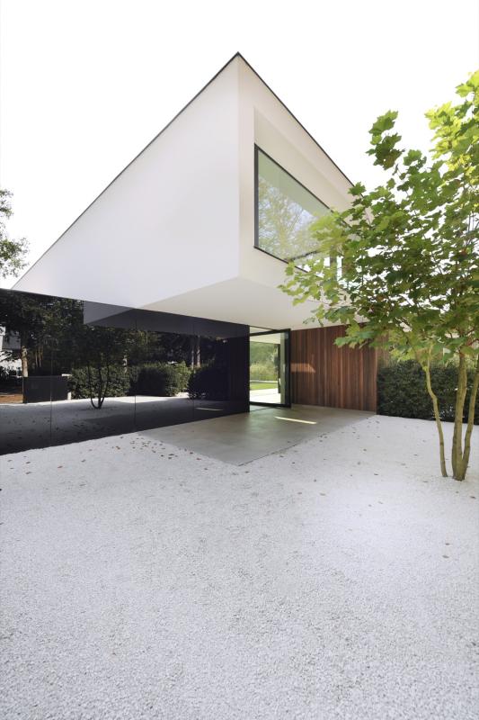 moderne villa met boom