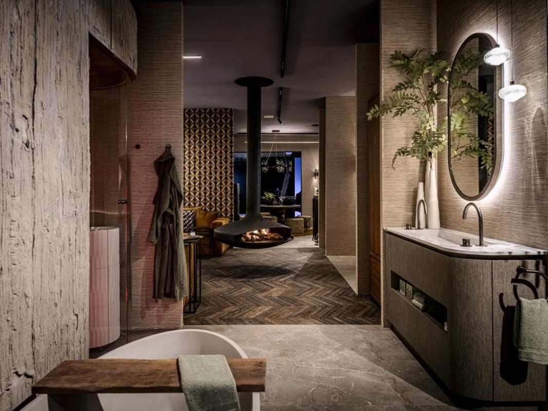 badkamer met luxe haard