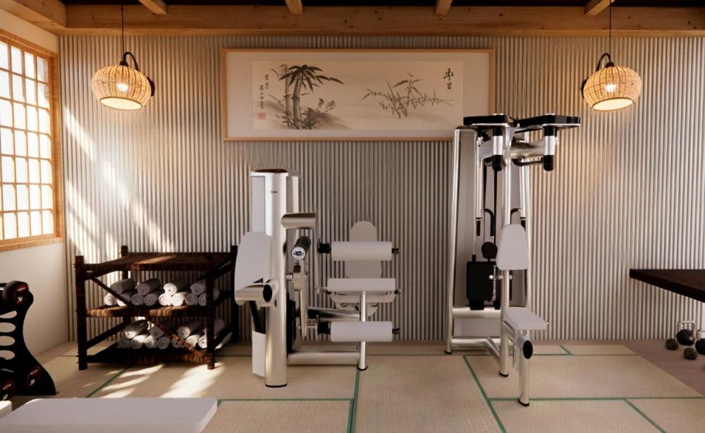 Luxe fitnessruimte met exclusieve fitness apparatuur