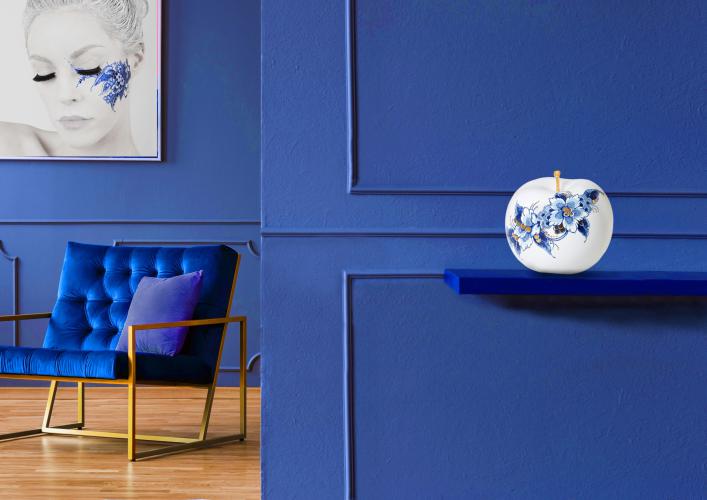 Handgemaakte Delfts Blauwe appels van Royal Blue Collection in sfeervol interieur