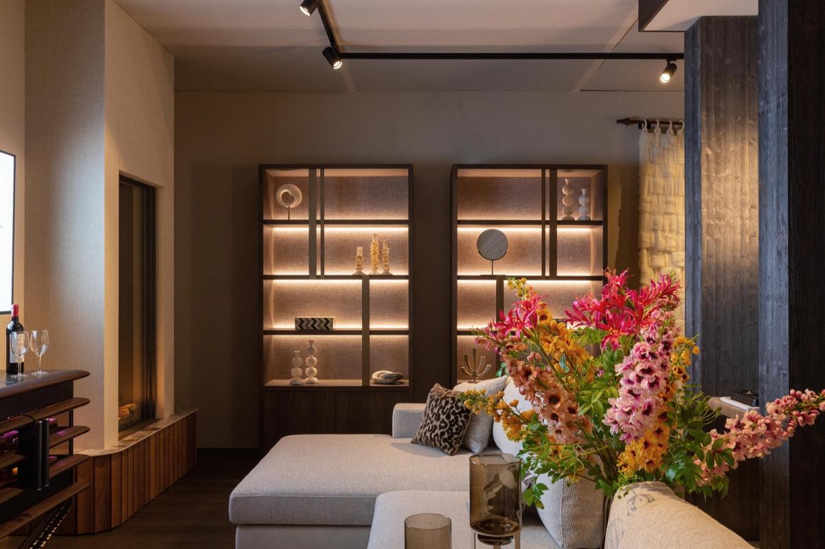 woonkamer met design wand