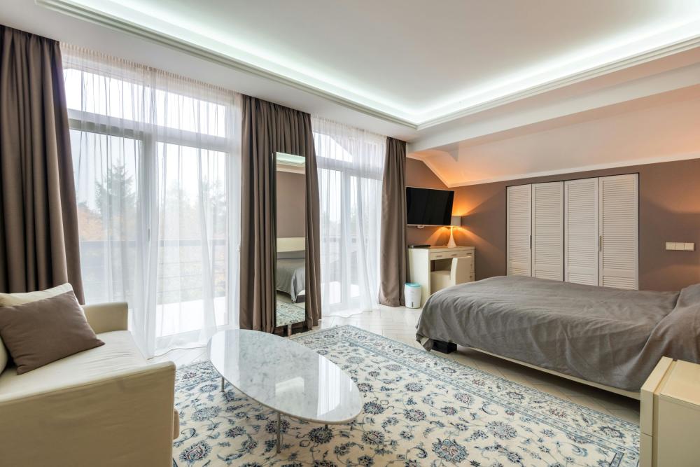 Luxe slaapkamer met exclusief tapijt