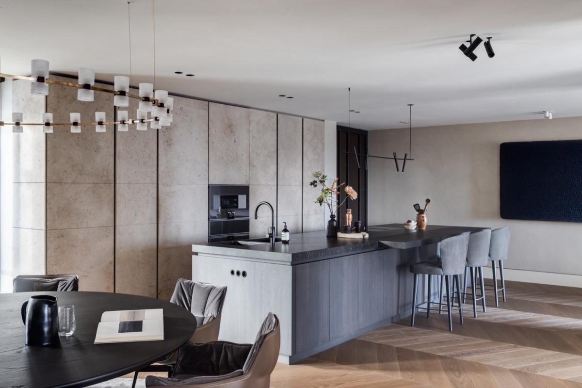 keuken met luxe verlichting