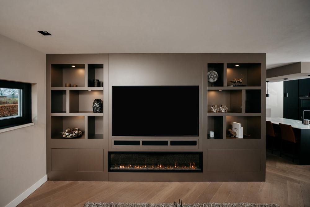 Elegante taupe cinewall Oeffelt
