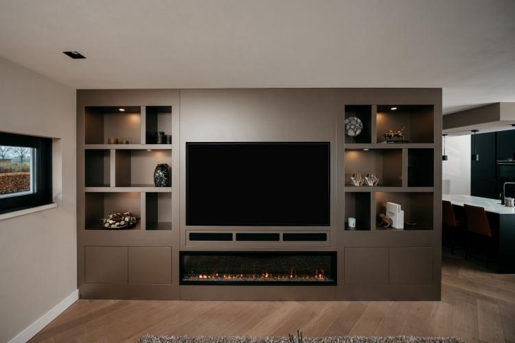 Elegante taupe cinewall Oeffelt