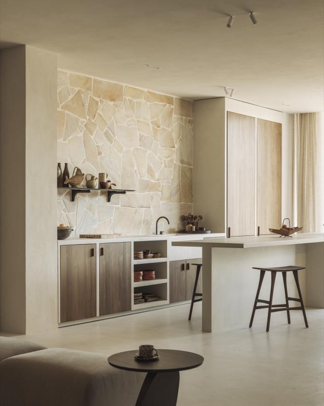 keuken met luxe wandafwerking