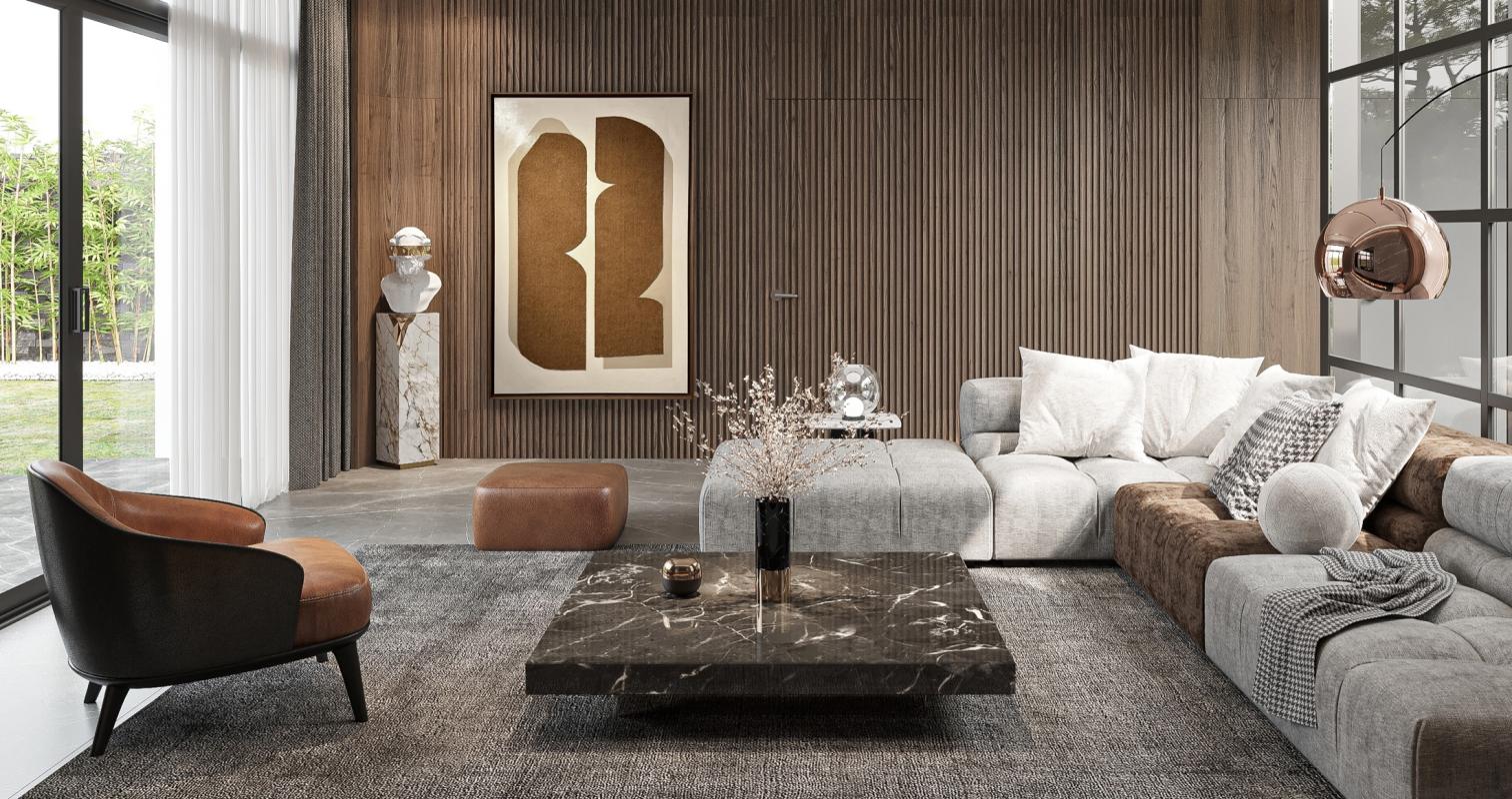 moderne kunst in luxe interieur