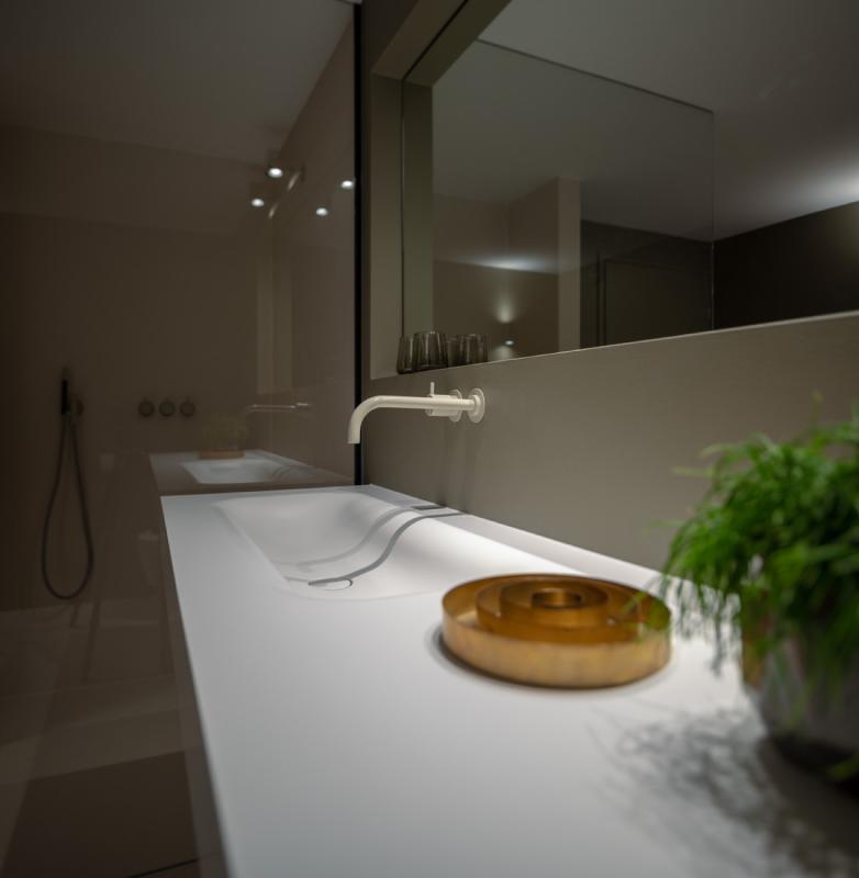 exclusief badkamer meubel met grijze kranen