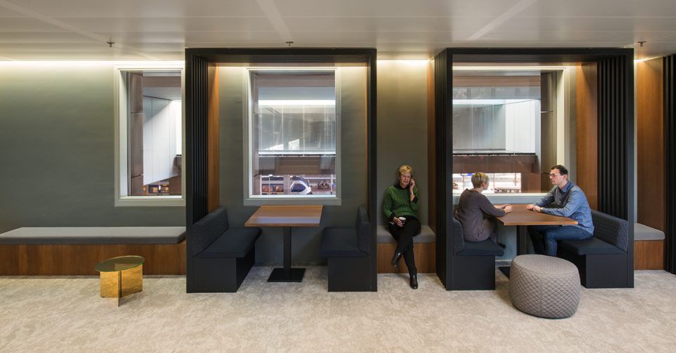 kantoor met design zitplekken
