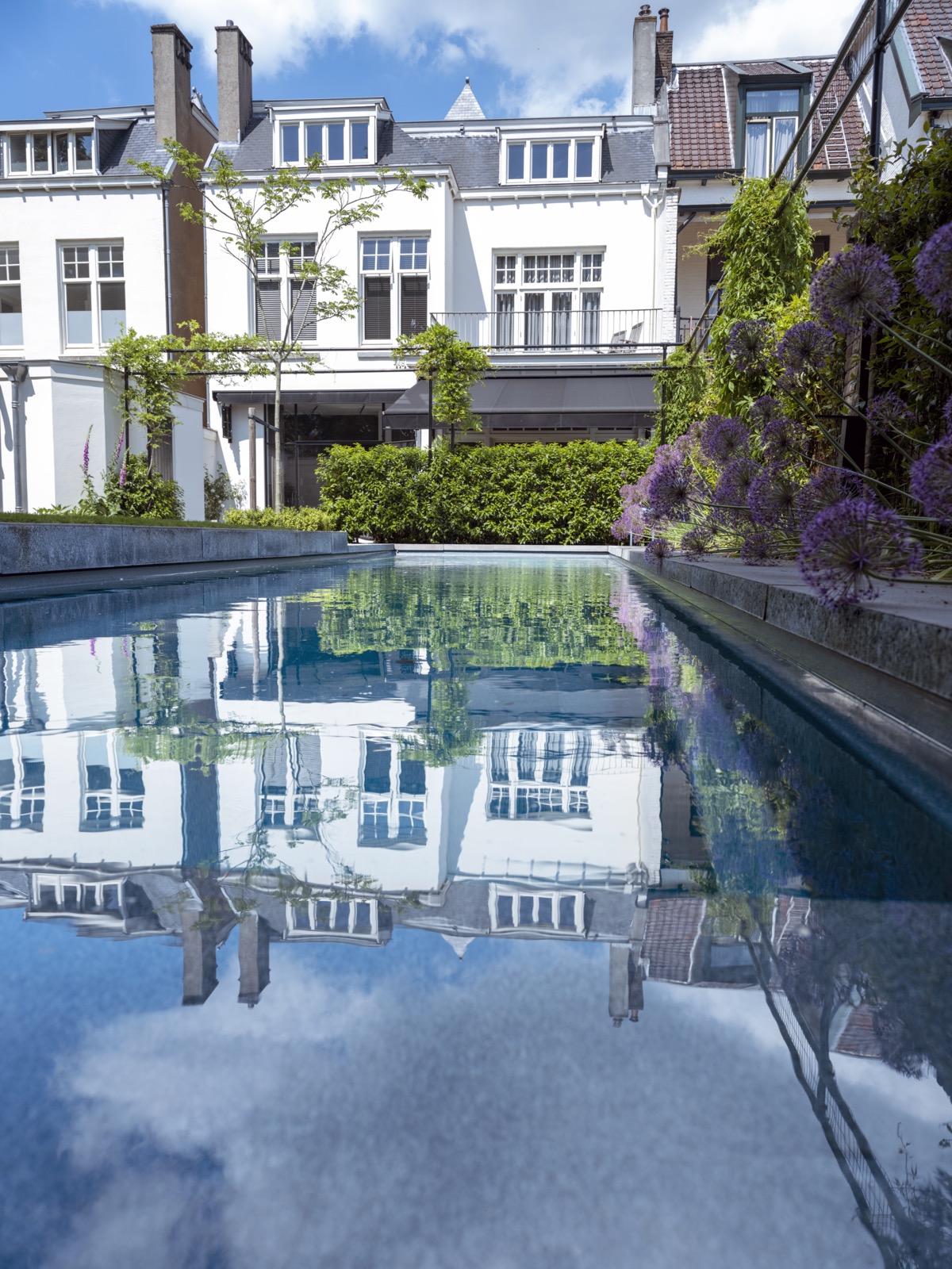 tuin met luxe zwembad