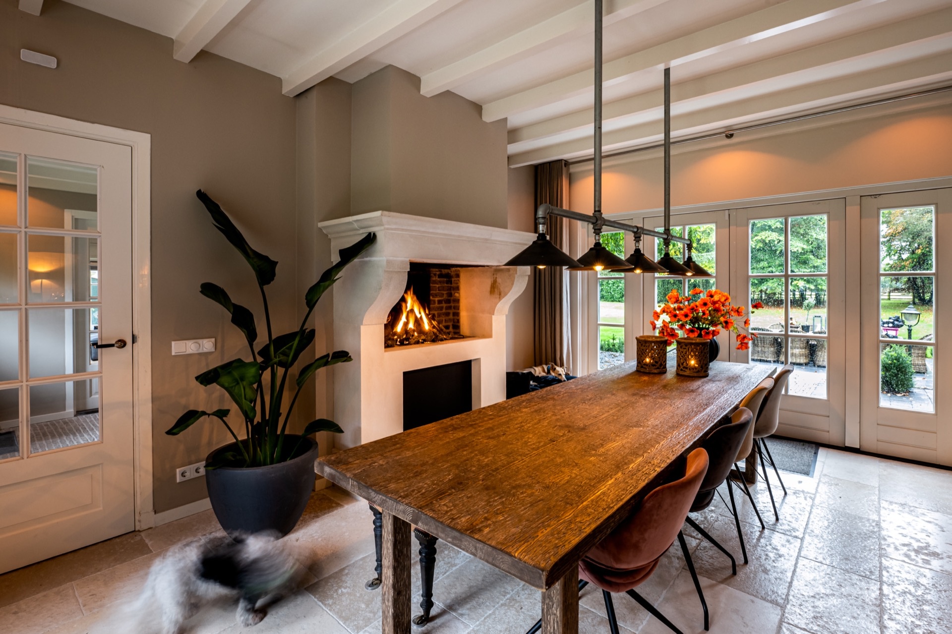 sfeerhaard in eetkamer