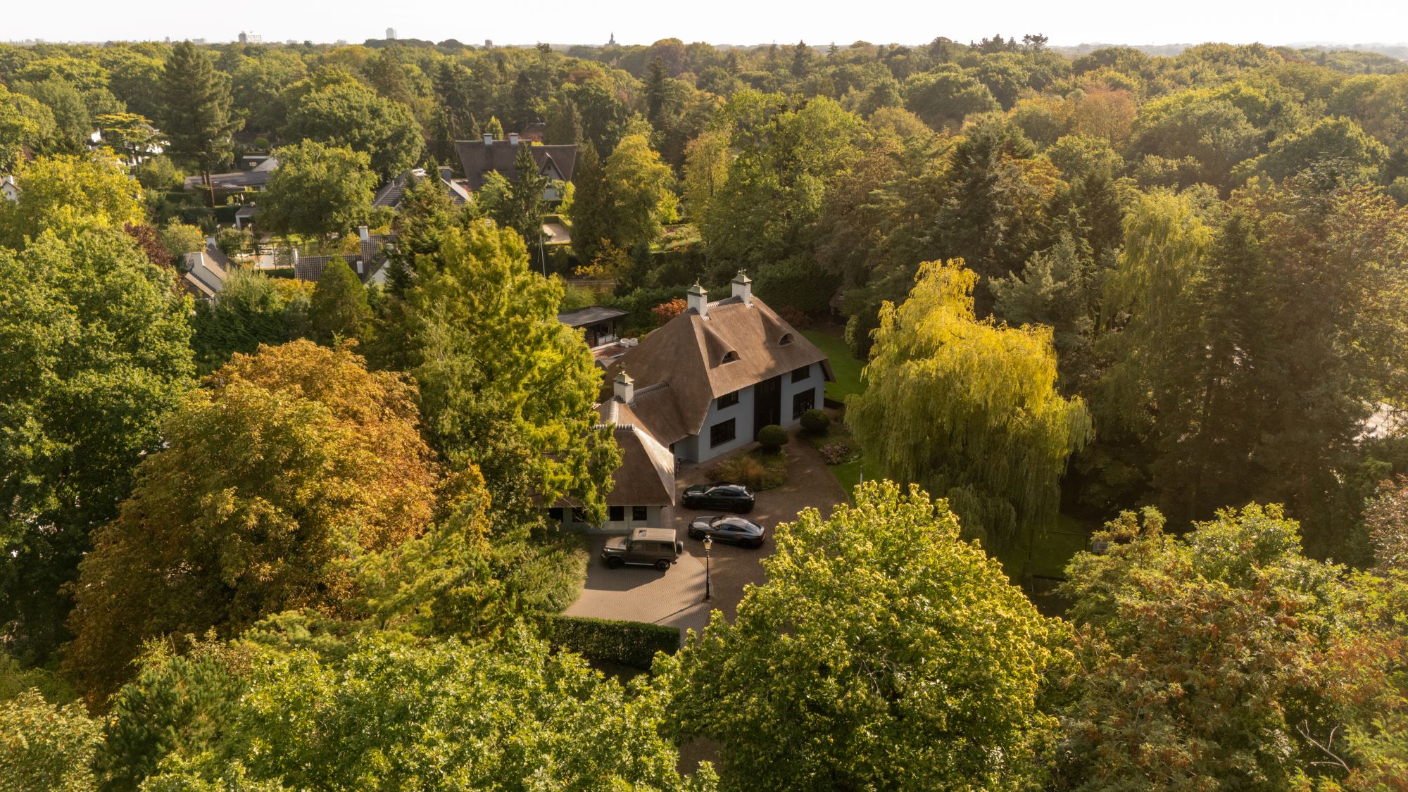 luxe tuin met bomen