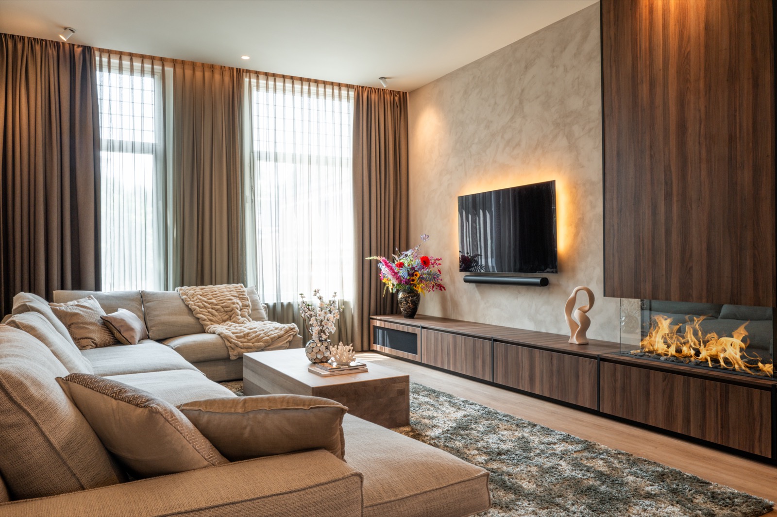 woonkamer met design interieur