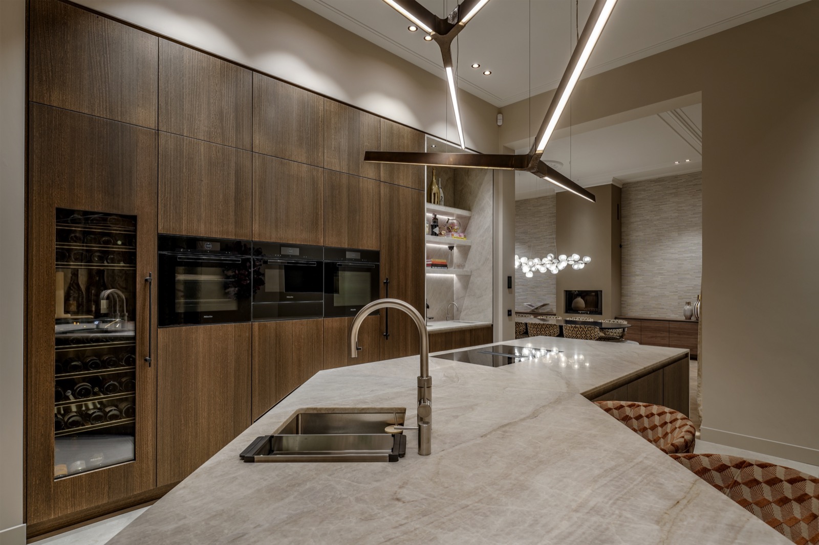 keuken met luxe verlichting