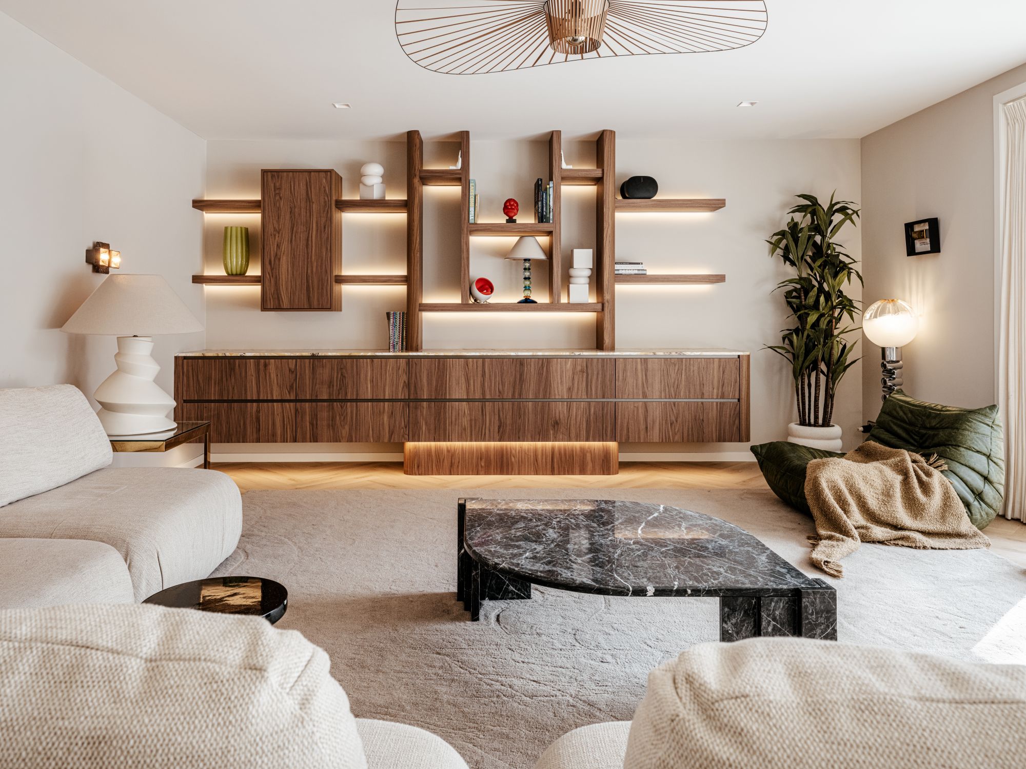 woonkamer met ledverlichting