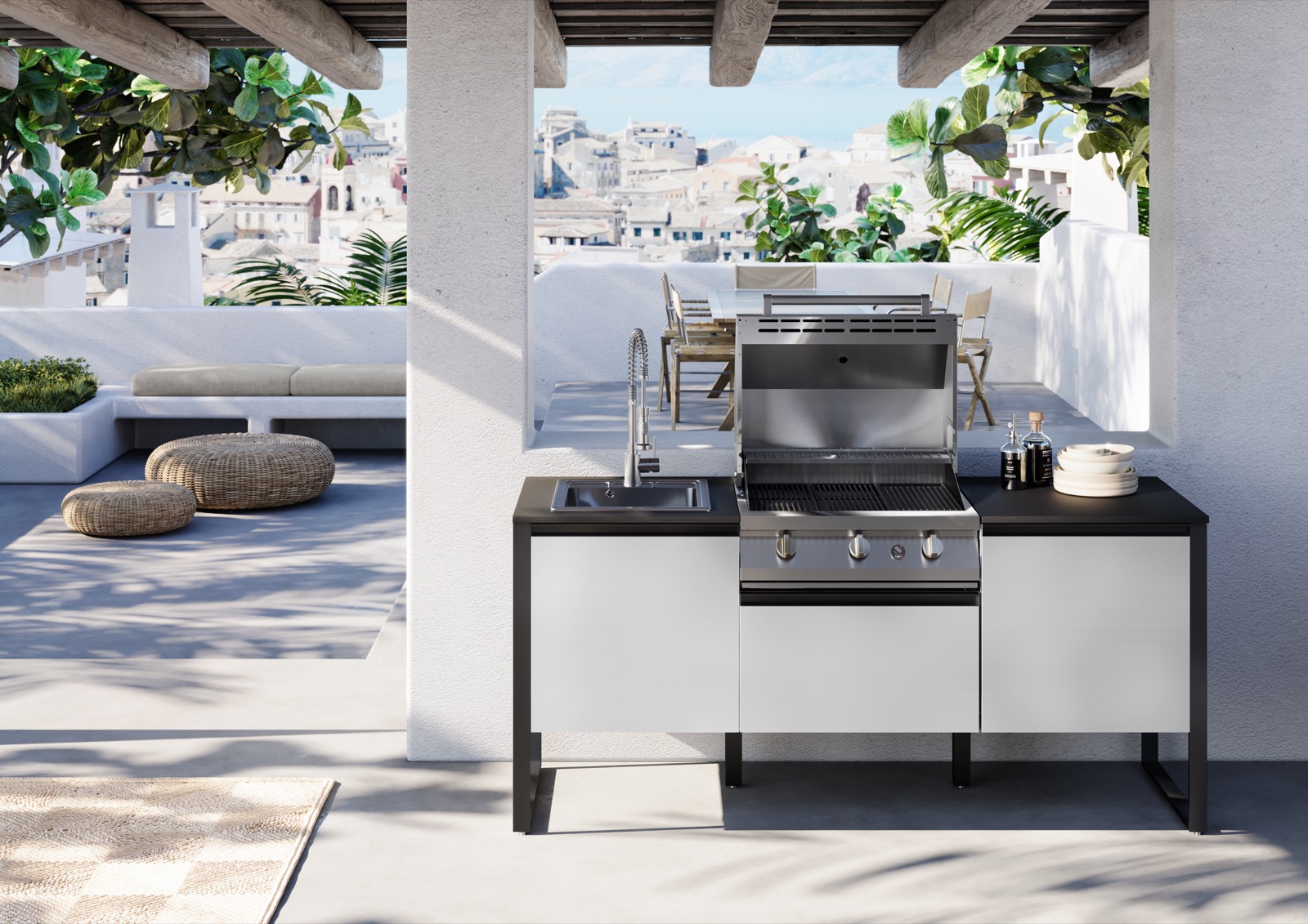 terras met luxe buitenkeuken