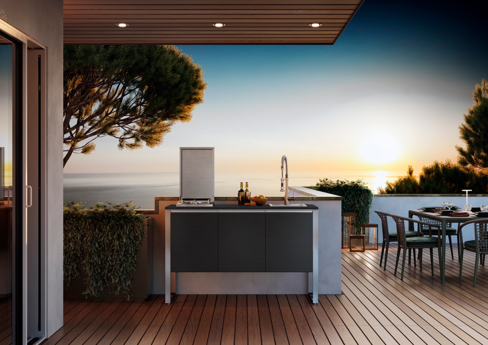 terras met luxe buitenkeuken