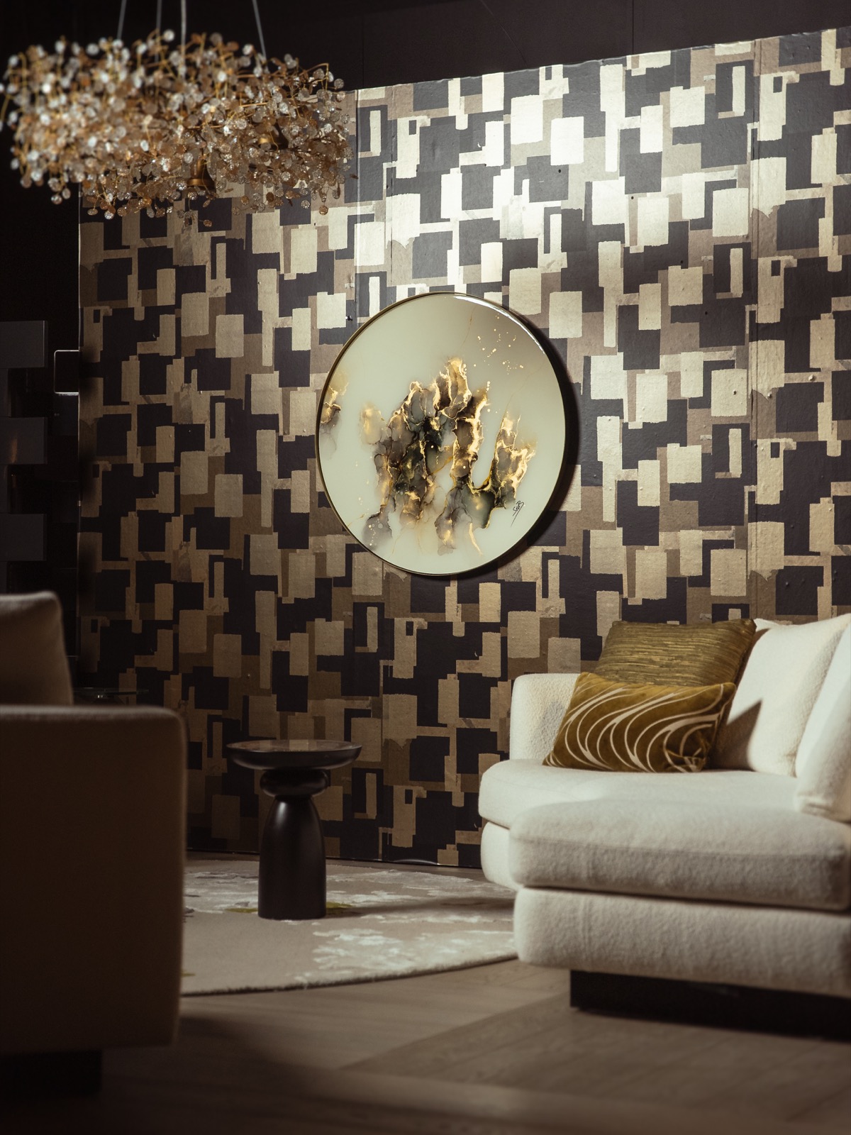 interieur met luxe wandkunst