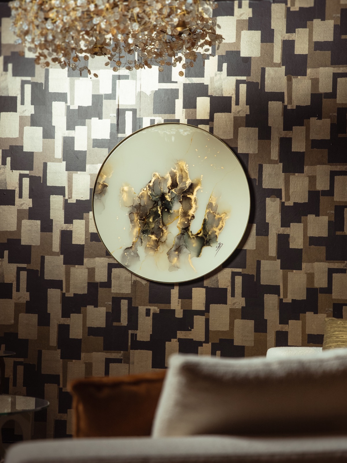 interieur met exclusieve wandkunst