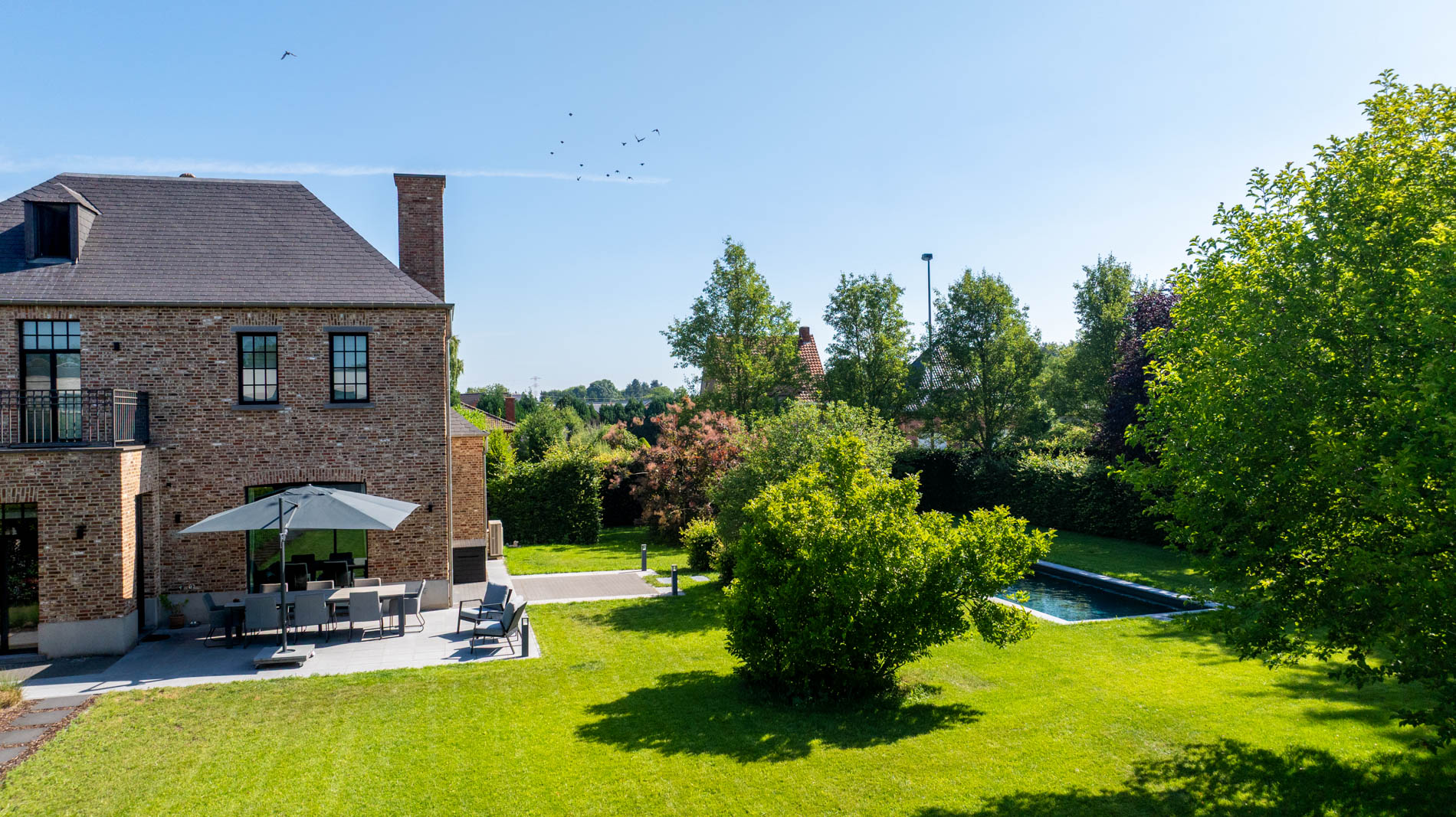luxe tuin met beplanting