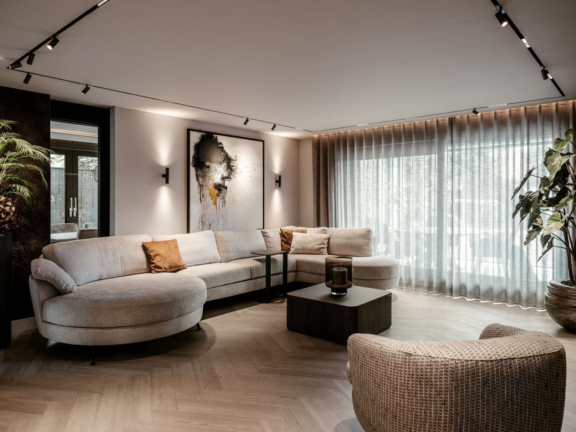 luxe wandkunst in woonkamer