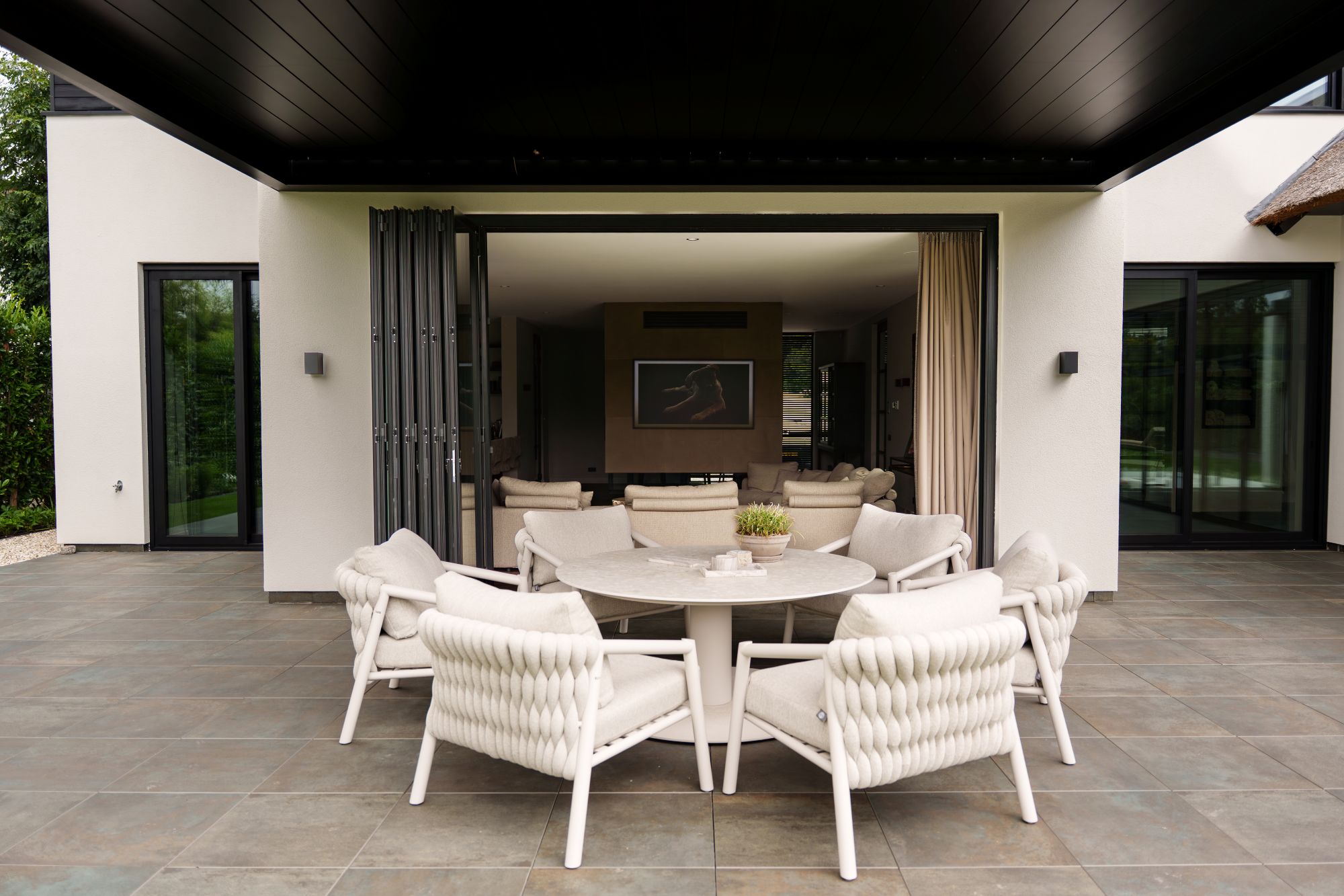 luxe terras met vouwwanden