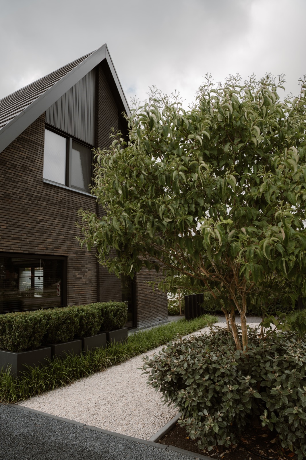 luxe voortuin met beplanting