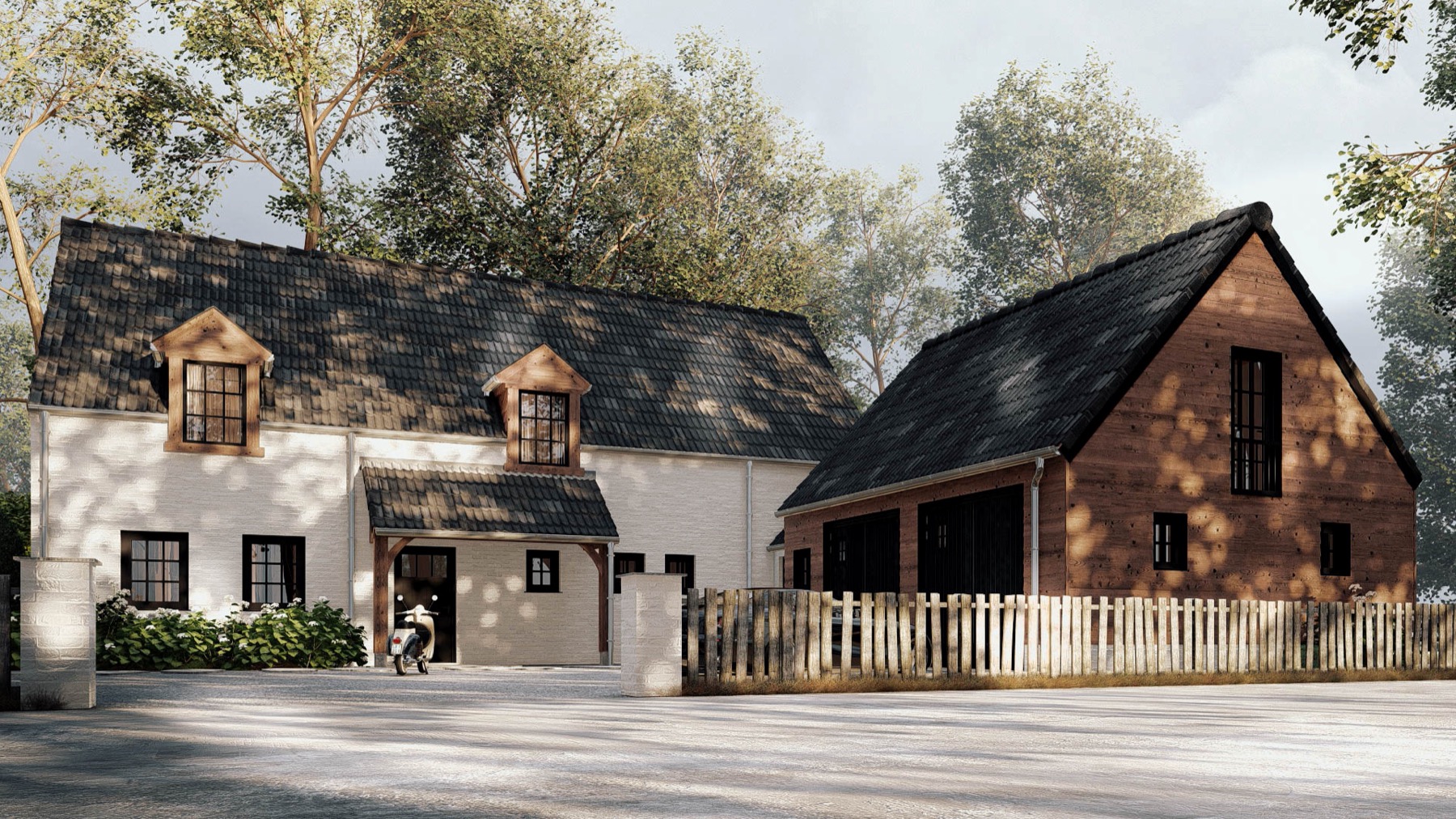 3d ontwerp landelijke villa