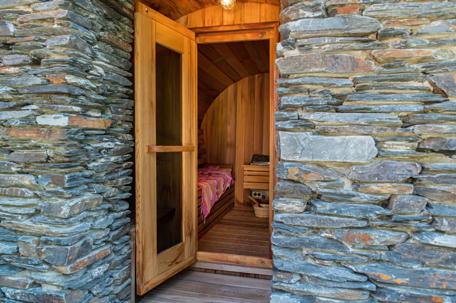 sauna in tuin