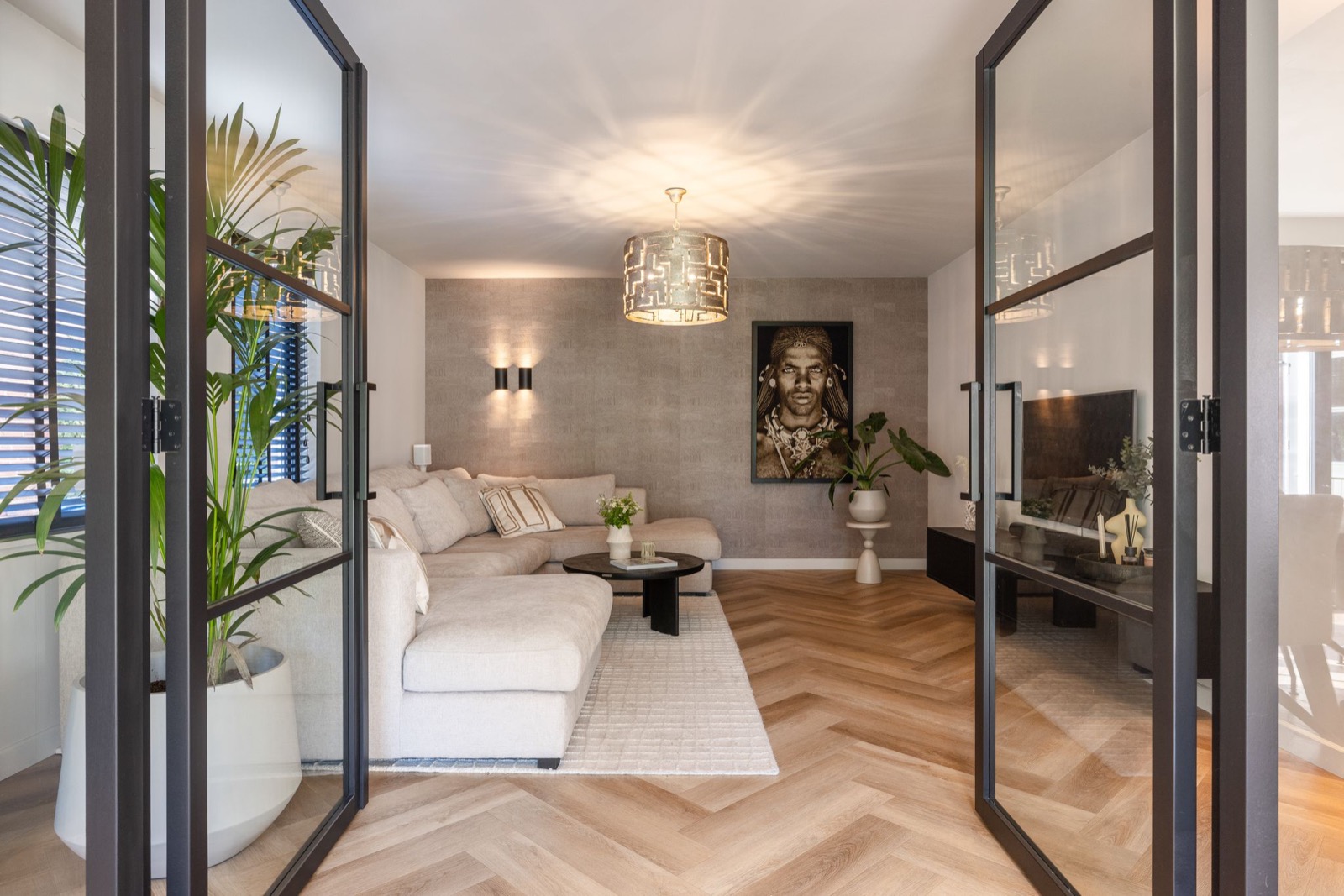 woonkamer met luxe meubels