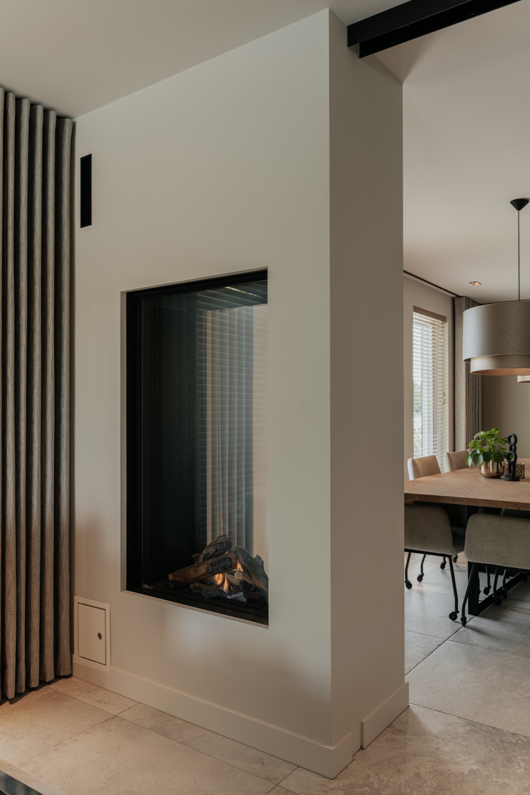 luxe roomdivider met haard