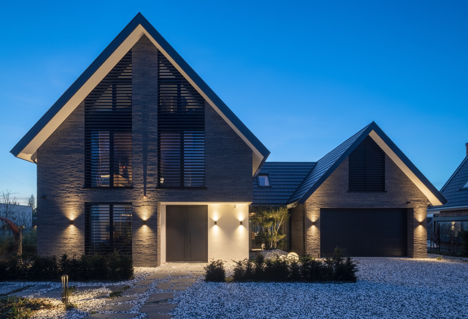 villa met verlichting