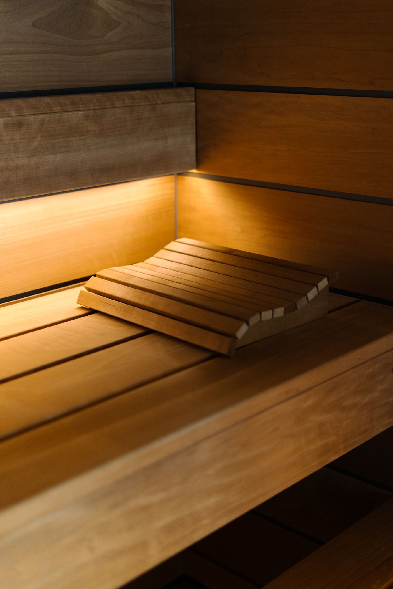 sauna met verlichting