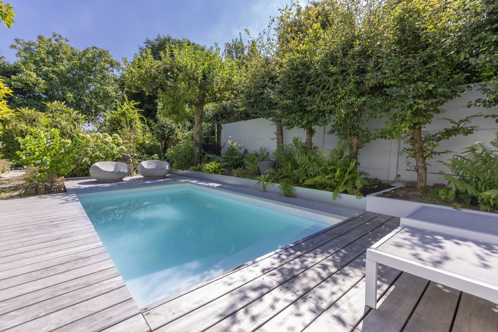 strakke tuin met zwembad