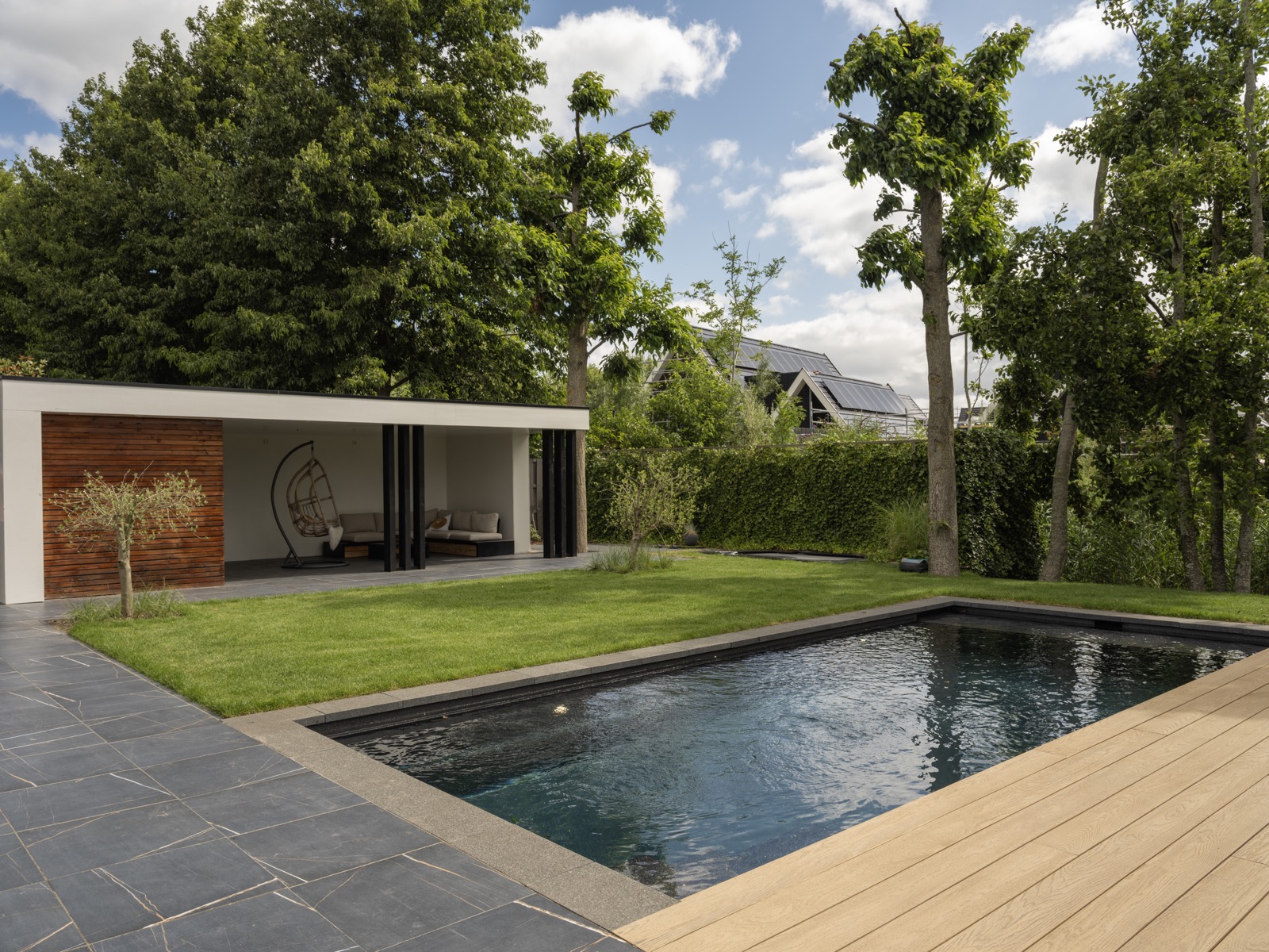 tuin met design zwembad