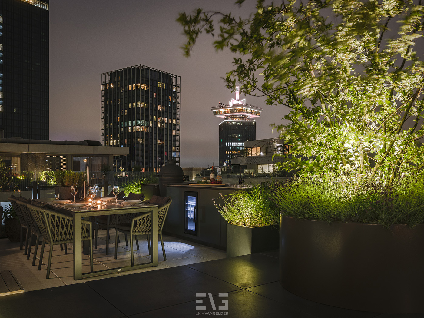 daktuin met verlichting
