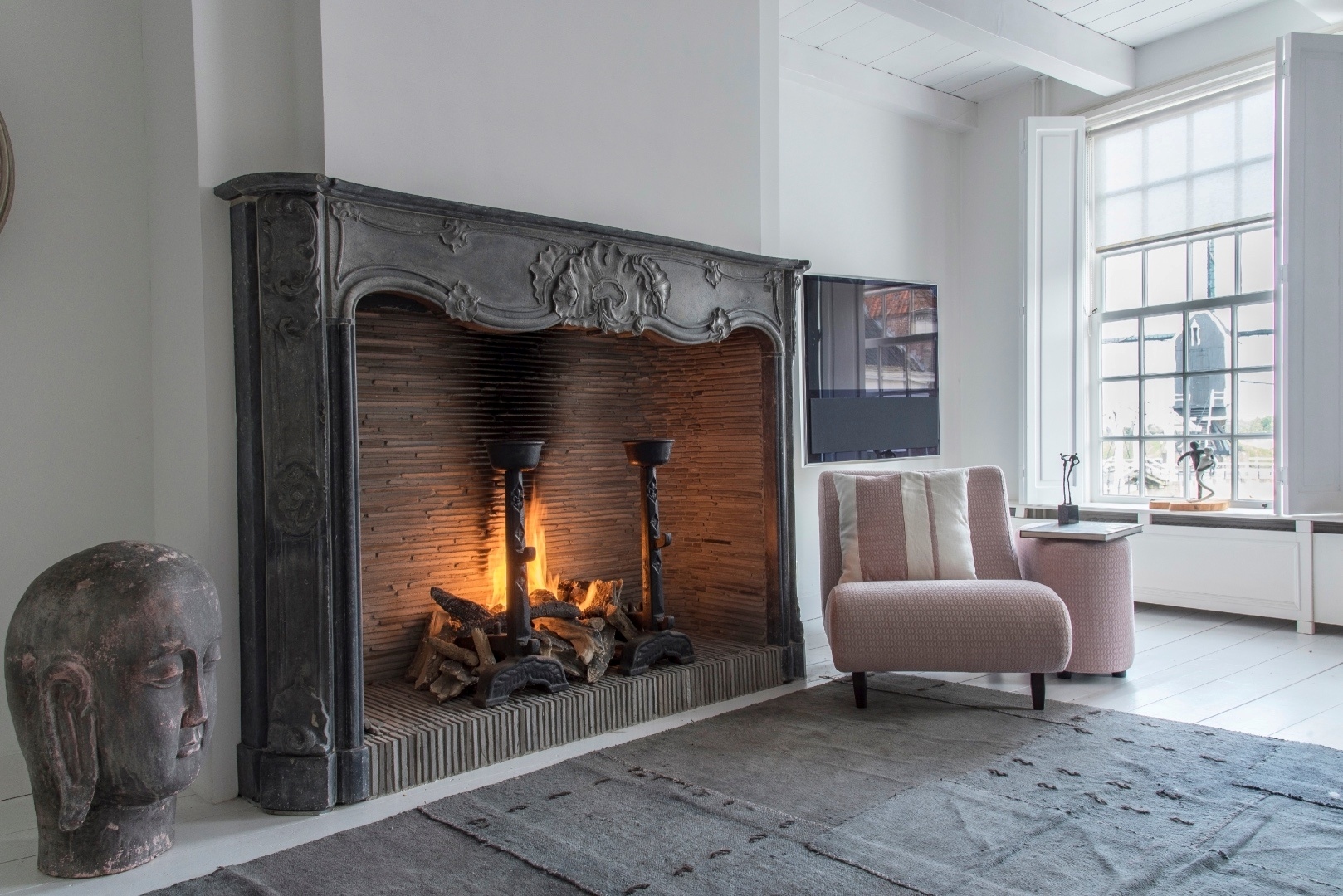 gashaard in woonkamer