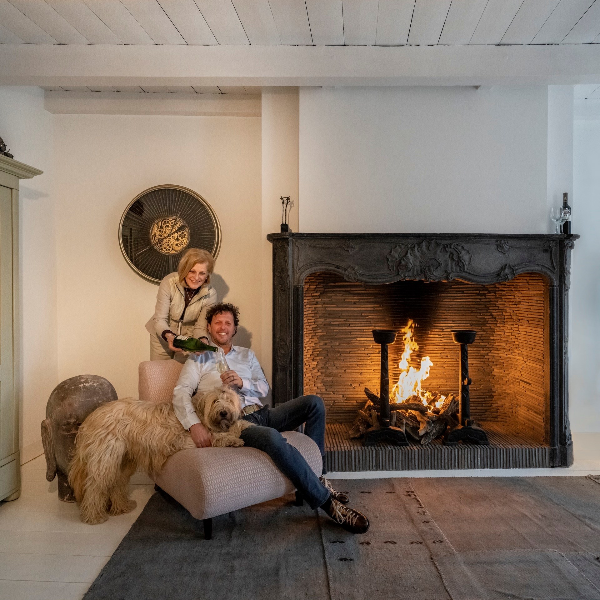 openhaard in woonkamer