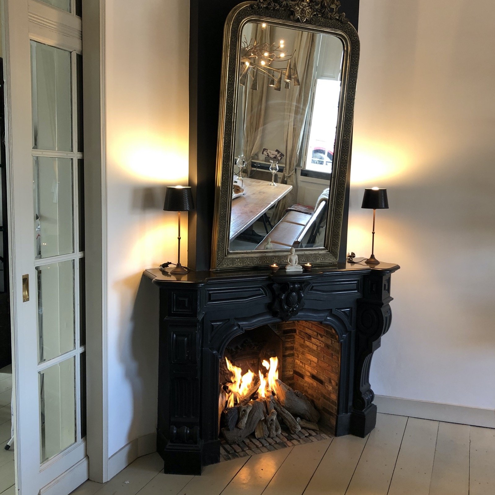 Zwart marmeren gashaard