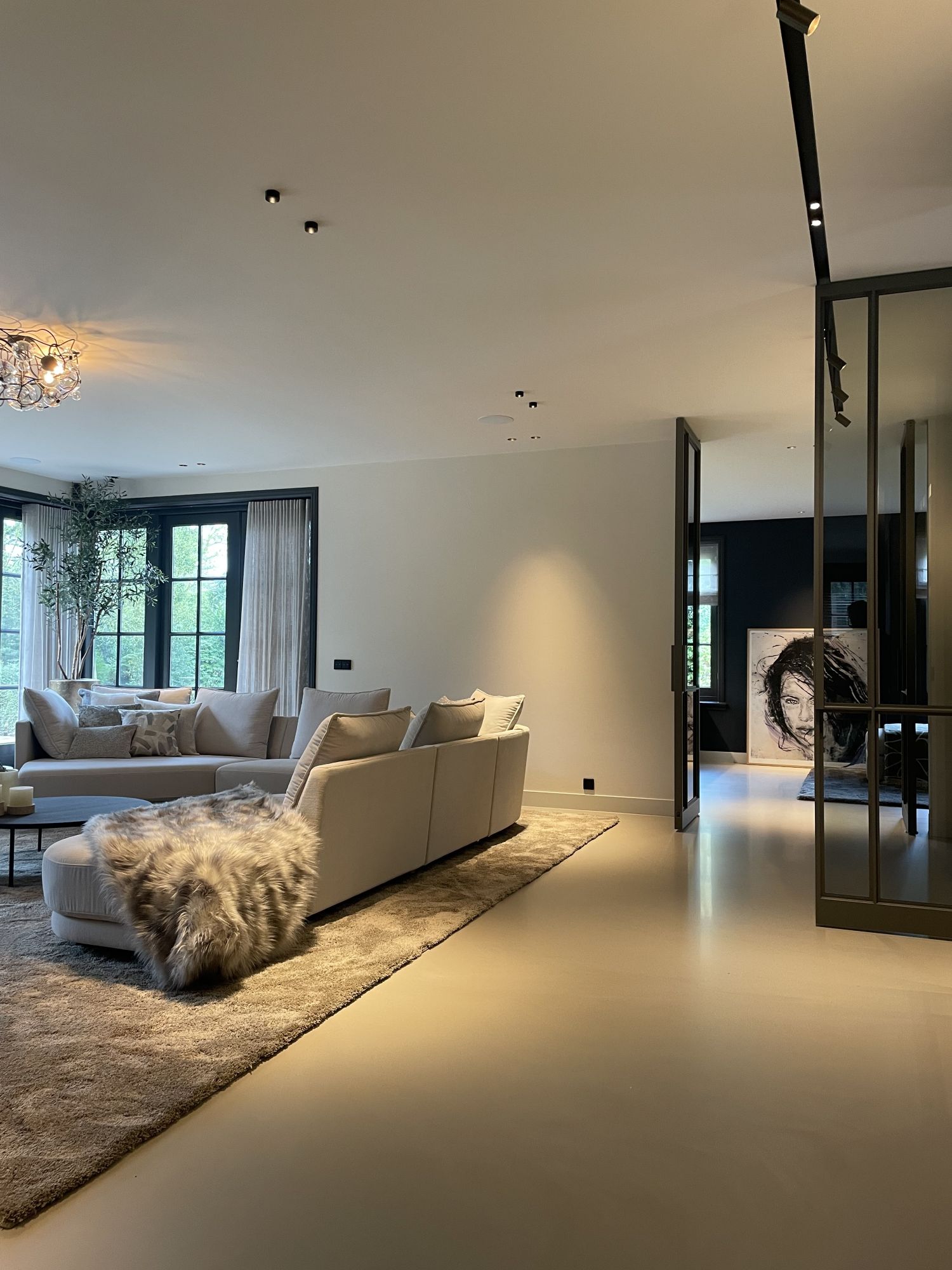 woonkamer met gietvloer