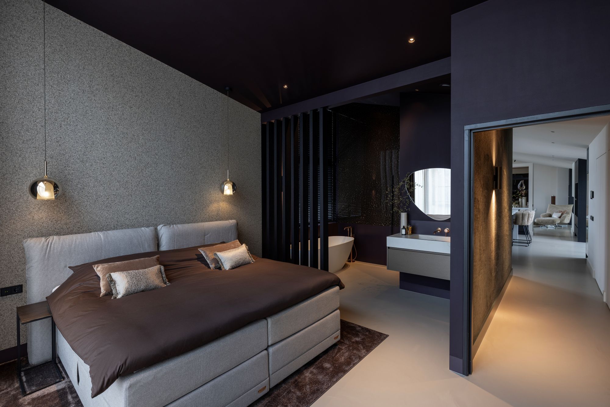 luxe slaapkamer met gietvloer
